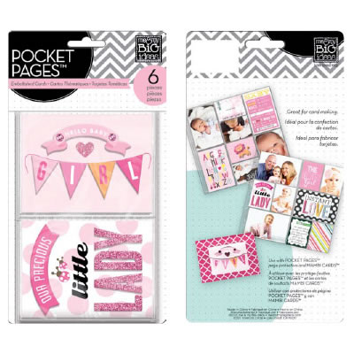 Me & My Big Ideas -  3D Embellished Cards - Hello Baby Girl  (sold in 3's)