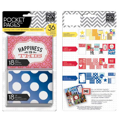 Me & My Big Ideas -  Glitter/Foil Specialty Cards - Happiness is This  (sold in 3's)