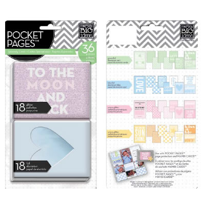 Me & My Big Ideas -  Glitter/Foil Specialty Cards - To the Moon and Back  (sold in 3's)