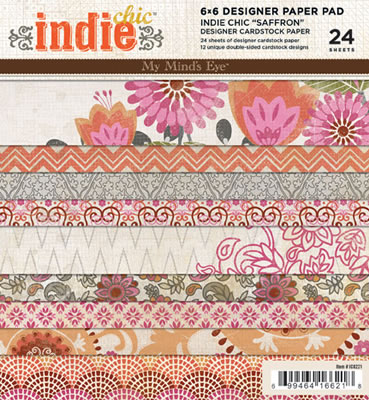 My Mind's Eye - Indie Chic  Saffron  6x6 Paper Pad     (sold in 3's)