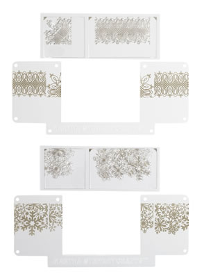 Martha Stewart Crafts - Stamp Around the Page Set - Snowflakes & Caligraphy  (sold individually)
