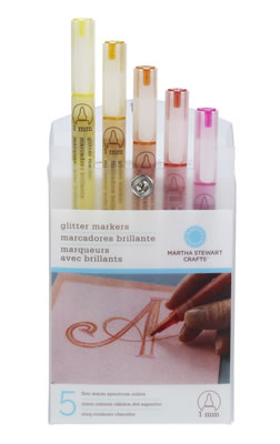 Martha Stewart - Glitter Marker Set - Warm Spectrum 5pk  (sold individually)