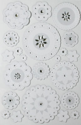 Martha Stewart - Stickers - Large Layer Doily & Gemstone  (sold in 3's)
