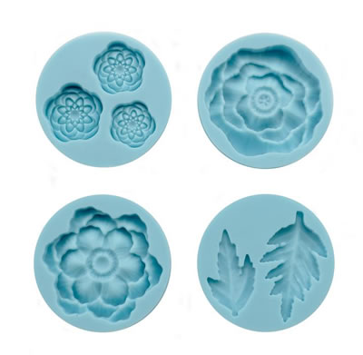 Crafter's Clay Silicon Molds - Cheerful Flower  (sold in 3's)