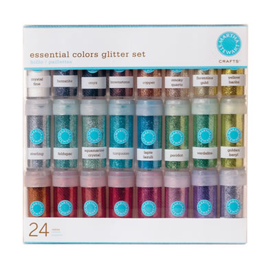 Martha Stewart Crafts - Glitter Set - Essential Colours Glitter 24pk  (sold individually)