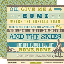 October Afternoon - Sasparilla - Big Sky 12x12 d/sided paper  (pack of 10)