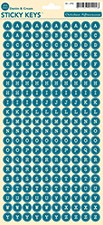 October Afternoon - Sticky Keys Alpha Stickers - Denim & Cream  (sold in 3's)