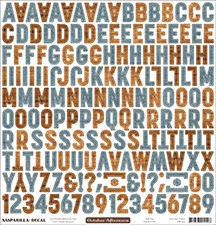 October Afternoon - Sasparilla - 12x12 Alpha Stickers  (pack of 5)