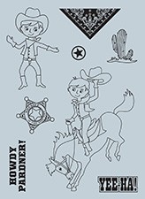 October Afternoon - Sasparilla - Clear Stamp Set - Cowboy  (sold individually)