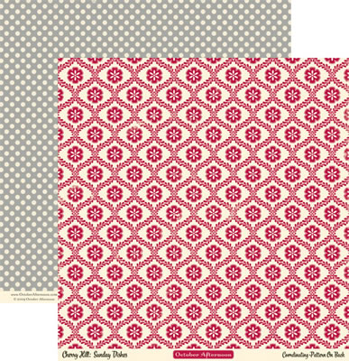 October Afternoon - Cherry Hill - Sunday Dishes 12x12 d/sided paper  (pack of 10)
