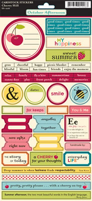 October Afternoon - Cherry Hill - Words Sticker Sheet  (sold in 3's)