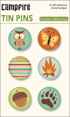 October Afternoon - Campfire - Tin Pins  (sold in 3's)