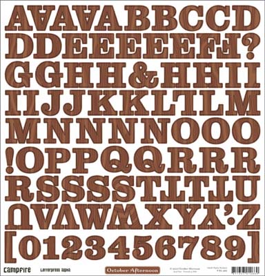 October Afternoon - Campfire - 12x12 Alpha Sticker Sheet  (pack of 5)