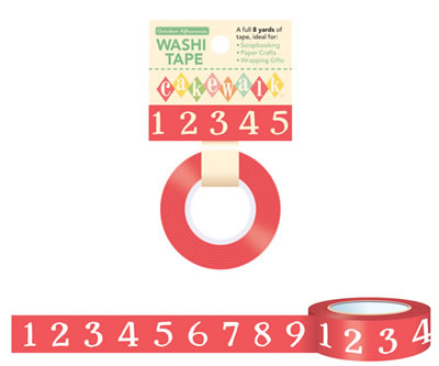 October Afternoon - Cakewalk - Washi Tape - Numbers  (sold in 3's)