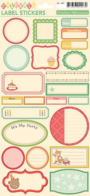 October Afternoon - Cakewalk - Sticker Label Sheet  (sold in 3's)
