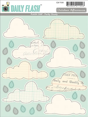 Daily Flash - 6x8 Chipboard Shapes - Partly Cloudy  (sold in 3's)