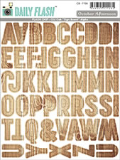 Daily Flash - 6x8 Sign Board Chipboard Alphas - Old Oak (sold in 3's)