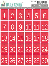 Daily Flash - 6x8 Chipboard Number Tags - Stop Light (sold in 3's)
