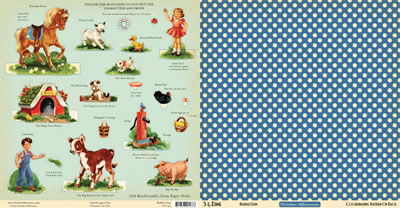 October Afternoon - 5&Dime - Bubble Gum 12x12 d/sided paper  (pack of 10)
