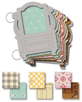 October Afternoon - Farmhouse - Bureau Chipboard Mini Album  (sold in 3's)
