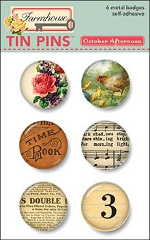 October Afternoon - Farmhouse - Tin Pins  (sold in 3's)