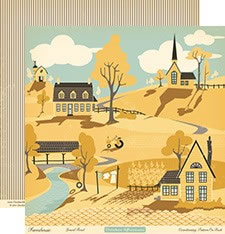 October Afternoon - Farmhouse - Gravel Road 12x12 d/sided paper  (pack of 10)