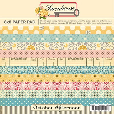 October Afternoon - Farmhouse - 8x8 Paper Pad  (sold in 3's)