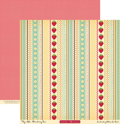 October Afternoon - Fly a Kite - Strawberry Jam 12x12 d/sided paper  (pack of 10)