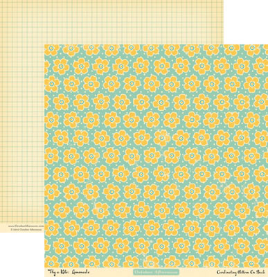 October Afternoon - Fly a Kite - Lemonade 12x12 d/sided paper  (pack of 10)
