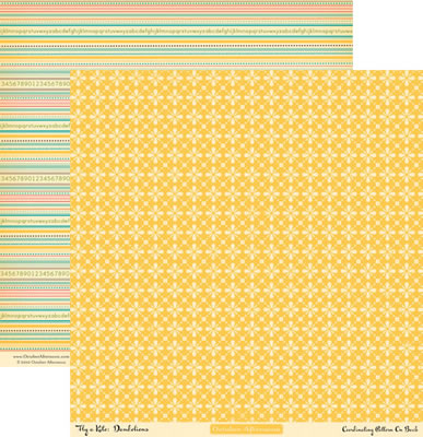 October Afternoon - Fly a Kite - Dandelions 12x12 d/sided paper  (pack of 10)