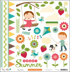 October Afternoon - Fly a Kite - 12x12 Shapes Sticker Sheet  (pack of 5)