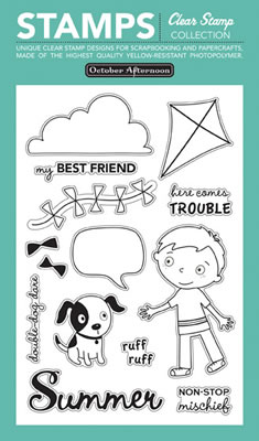October Afternoon - Fly a Kite - "Boy" Clear Stamps 4x6  (sold individually)