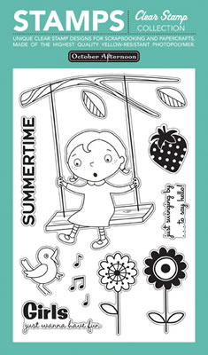 October Afternoon - Fly a Kite - "Girl" Clear Stamps 4x6  (sold individually)