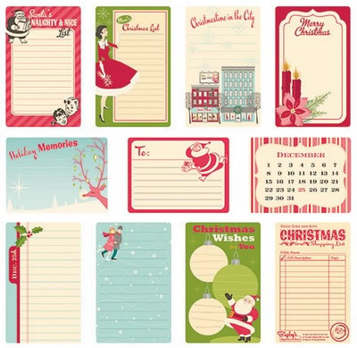 October Afternoon - Holiday Style - Journaling Cards  (sold in 3's)