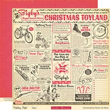 October Afternoon - Holiday Style - Toyland 12x12 d/sided paper  (pack of 10)