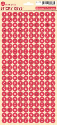 October Afternoon - Sticky Keys - Red & Cream  (sold in 3's)
