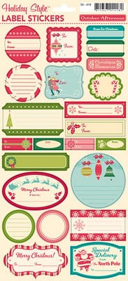 October Afternoon - Holiday Style - Label Sticker Sheet  (sold in 3's)