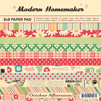 October Afternoon - Modern Homemaker - 8x8 Paper Pad  (sold in 3's)