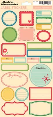 October Afternoon - Modern Homemaker - Labels Sticker Sheet  (sold in 3's)