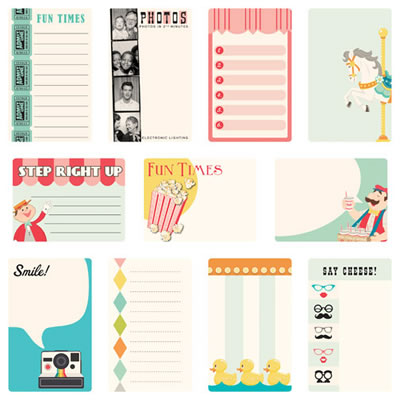 October Afternoon - Midway - Journaling Cards  (sold in 3's)