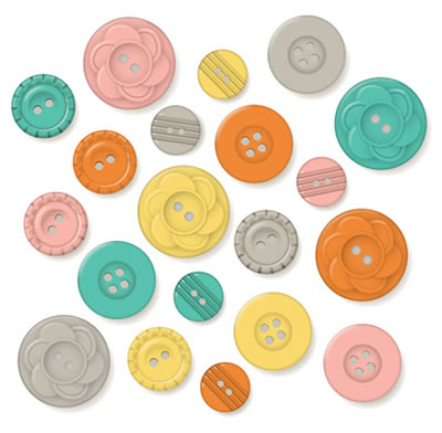 October Afternoon - Midway - Buttons  (sold in 3's)