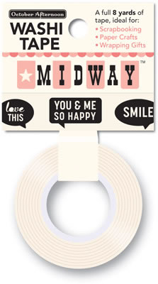 October Afternoon - Midway - Washi Tape - Word Bubbles  (sold in 3's)