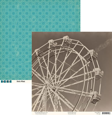October Afternoon - Midway - Ferris Wheel 12x12 d/sided paper  (pack of 10)