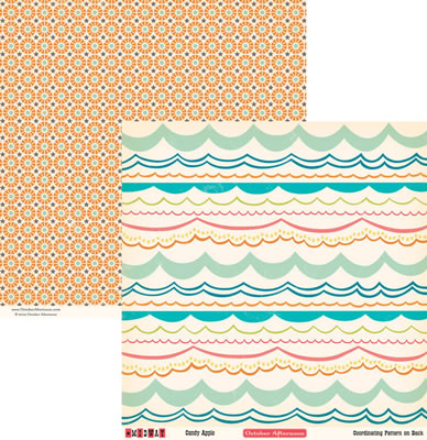 October Afternoon - Midway - Candy Apple 12x12 d/sided paper  (pack of 10)