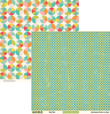 October Afternoon - Midway - Ring Toss 12x12 d/sided paper  (pack of 10)