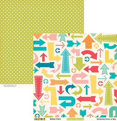 October Afternoon - Midway - Balloons & Darts 12x12 d/sided paper  (pack of 10)