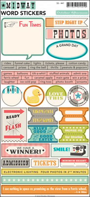 October Afternoon - Midway - Word Sticker Sheet  (sold in 3's)