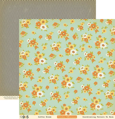 October Afternoon - 9 to 5 - Coffee Break 12x12 d/sided paper  (pack of 10)