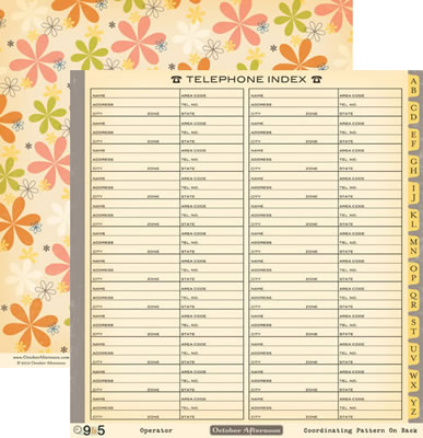 October Afternoon - 9 to 5 - Operator 12x12 d/sided paper  (pack of 10)