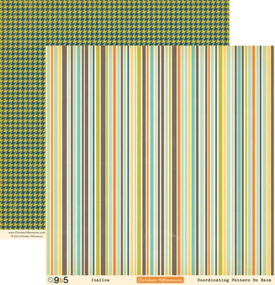 October Afternoon - 9 to 5 - Italics 12x12 d/sided paper  (pack of 10)